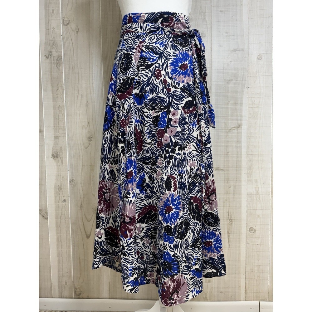 Madewell Cover Up Wrap Skirt Dutch Garden Floral XS Resort Beach Cotton